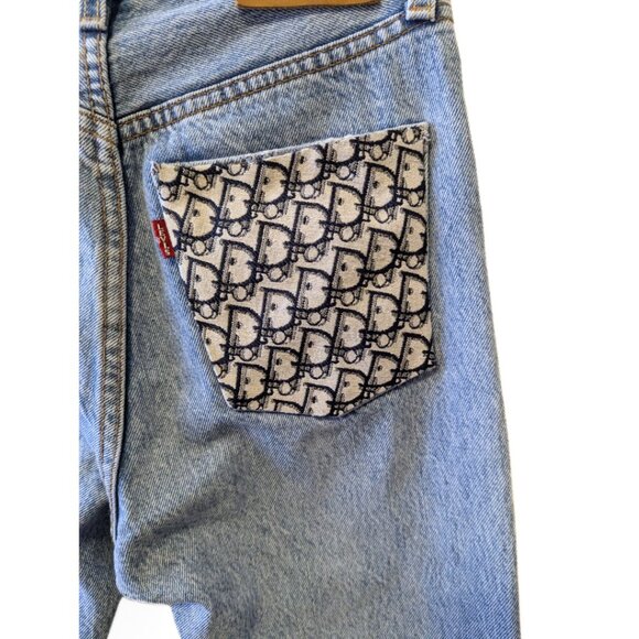 Levi's Ribcage Split Flare Jeans Embroidered Pocket High Waisted Button Fly - 25 - Picture 3 of 10